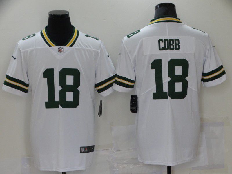 Men Green Bay Packers 18 Cobb White Vapor Untouchable Limited Player 2021 Nike NFL Jersey